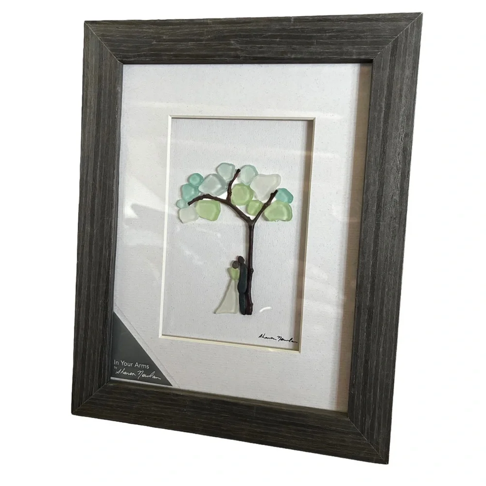 Sharon Nowlan DEMDACO “In Your Arms” 8x10 Sea Glass Art Frame NWT